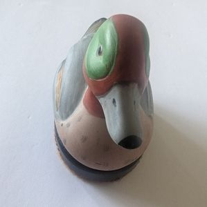 Small Vintage Jasco Duck Lint Remover Brush Ceramic Mallard Drake Decoy Figurine